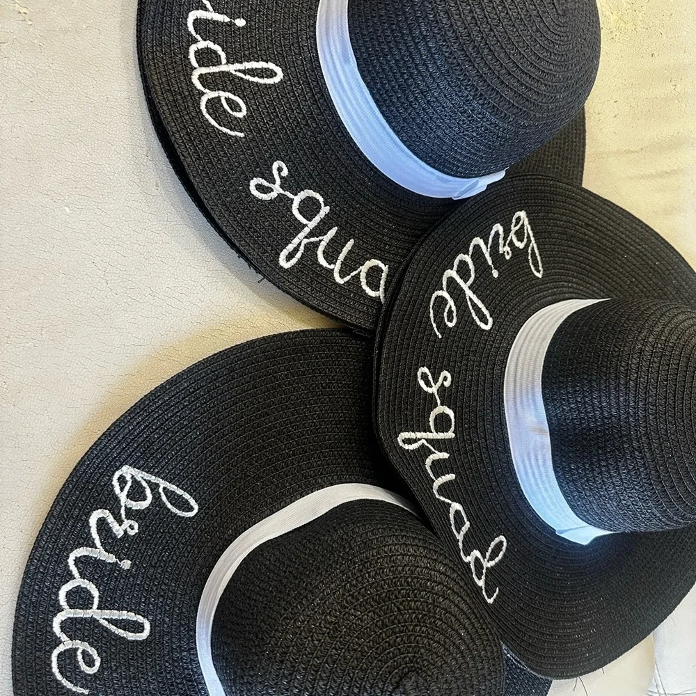 Black Bride Squad Sun Hats, Sunglasses and Bathing Suit Covers